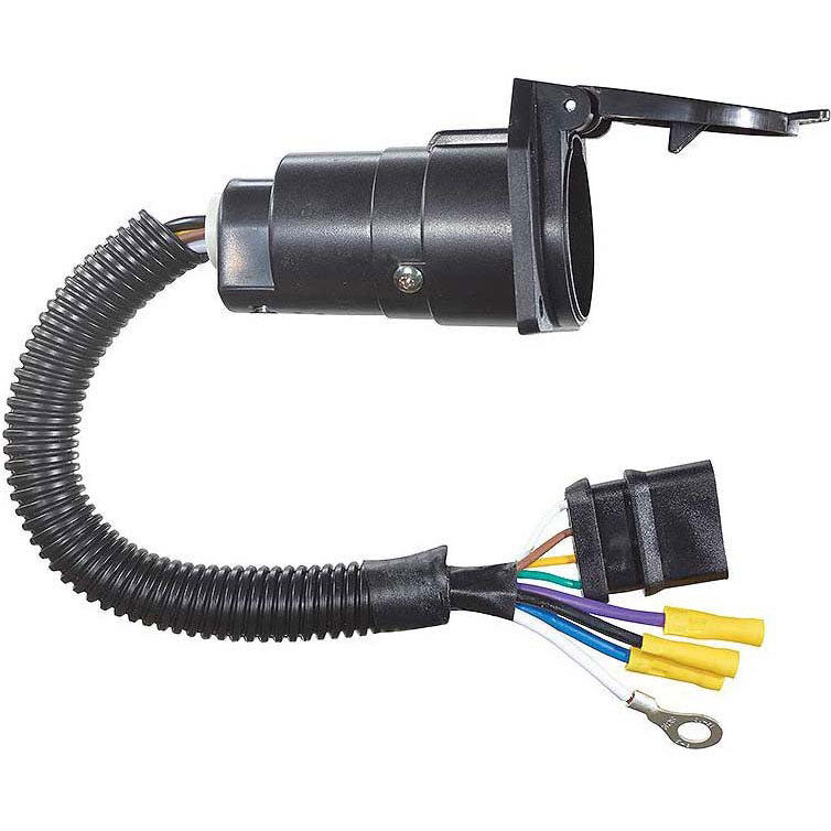 RV Designer P123 Black Pollak 4 Way Flat to 7 Way Socket Adapter